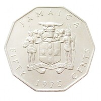 Jamaika,50 cents 1975 aUNC+ nikkel