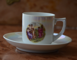 Jelenetes art deco kávés csésze szettek hibátlanok (Union K)