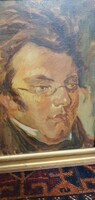 Az osztrák zeneszerzőt, Franz Schubert-et ábrázoló festmény. Vaszary 1895 felirattal a hátoldalán.