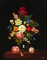 1Y776 Németh Ibolya : "Csendélet" 24.5 x 20 cm