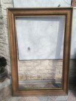 Antik hatalmas méretű Àlló Tükör  vagy festmény keret széles fakeret teljes méret: 154,5 X 104 cm.