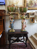 XIX. századi Bécsi Majolika Virágtartók Párban.