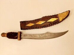 Réz veretes kézműves tör bőr tokban