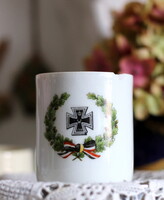 Militária: 1. világháborús porcelán emlékbögre vaskereszttel