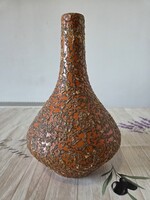 Retro Tófej hosszú nyakú váza 22cm