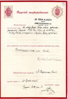 Ügyvédi meghatalmazás, Szeged 1938. Díjjegyes, vízjeles papíron.