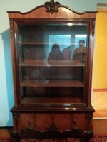 Régi, neobarokk, Vitrines tálaó szekrény, 50-es évek