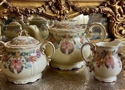 Zsolnay teáskanna ,kiöntő, cukortartó