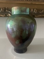 Zsolnay eosin glazed vase with round seal