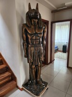 Nagyméretű Szobor.  Anubisz isten. Anpu Egyiptomi dekoráció.