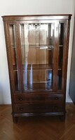 Antik különleges vitrines szekrény fiókokkal