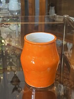 MIHÁLY BÉLA (1930-2001) NARANCS SZÍNŰ, TÖMZSI, RETRO KERÁMIA VÁZA 11.5 CM