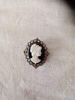 Antik kámea bross / kitűző  -- 4x3,5 cm
