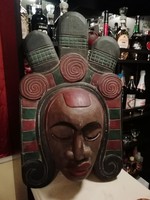 Régi fa festett maszk 50 cm