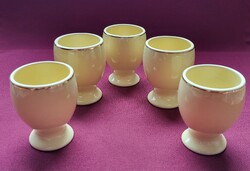5db sárga porcelán tojástartó arany csíkkal tojás tartó húsvéti