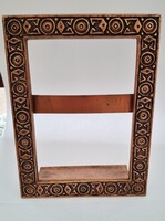 Bronz vagy vörös réz iparművészeti képkeret  , kép tartó  16 cm x 12 cm