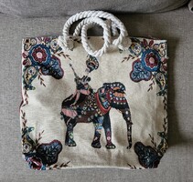 Strandtáska gobelin nyári táska elefánt mintával