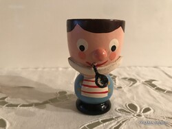 TOJÁSPOHÁR - FA - FESTETT - FÉNYES - RÉGI - 8 x 4,5 cm - RITKA LELET -  NÉMET  - HIBÁTLAN