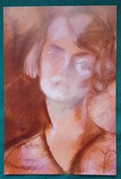 Márffy Ödön pasztellje: Bonca Berta (Csinszka), postatiszta képeslap