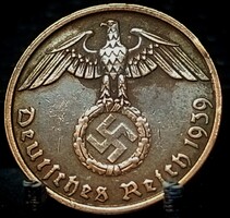 Németország - Harmadik Birodalom 2 reichspfennig, 1939 Verdejel "B" - Bécs B15F2