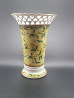 Elegáns Royal Ashmore Porcelán Váza – Mediterrán Citromos Minta, Áttört Peremmel