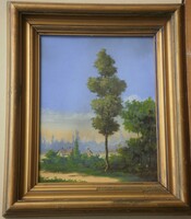 (K) Ismeretlen festő (20.sz.első fele) : Táj magányos fával
