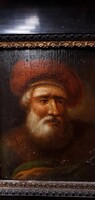 Rembrandt után ismeretlen festőtől. Férfi portré. Gyönyörűen megfestve! 34x37 cm kerettel.