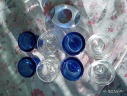 8 db vastag falú üveg. lágy tojás tartó és egy tojásvágó