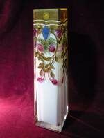 Régi vastagfalú szögletes csiszoltüveg váza 2311 18