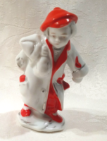 ANTIK ,JELZETT MINI PORCELÁN  FIGURA 5.5 CM