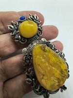 Kínai horoszkóp tigris balti borostyán 925-ös ezüst medál