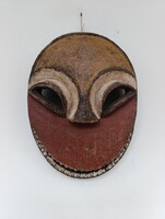 Afrikai maszk antik patinás fa Kwele népcsoport Gabon africká maska D79 928 6418