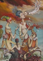 Kolozsvári Grandpierre Miklós "Szieszta" c. olajfestmény, ingyen postával