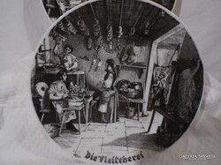 TÁNYÉR - PORCELÁN - 24 cm - JELZETT - VIKTORIÁNUS MINTA - OSZTRÁK - HIBÁTLAN