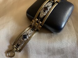 Art deco ezüst betéttel karkötő