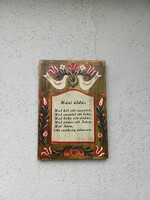 Népi festett Háziáldás fából