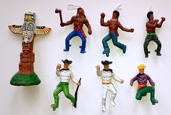 Timpo Toys indián cowboy vadnyugati figurák totemoszlop