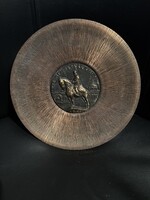 Réz falitál – „Szent István király” domborművel