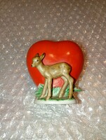 Miniatűr Wagner & Apel figura szívalakú vázával az 1930-as évekből