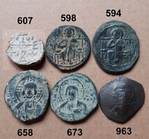 Egységáras Bizánci érmék - leírás a szövegben - Az ár 1 darabra vonatkozik!