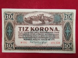 10 Korona 1920. Hajtatlan.