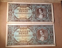 Bankjegy százezer pengő 1945