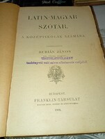 Tiszteletpéldány  Burin János Latin Magyar szótár 1902