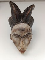 Afrikai maszk patinás fa maszk Punu népcsoport Gabon africká maska afrikanische Maske D705 920 6432