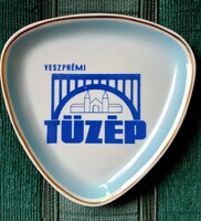 Hollóházi tálka Veszprémi TÜZÉP felirattal