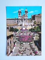 Képeslap (20) - Olaszország - Róma - A Trinita dei Monti a Spanyol lépcsővel 1960-as évek