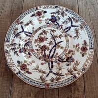 Antik Zsolnay Bambusz mintás porcelán tányér