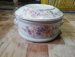 Antik porcelán ételhordó tetővel