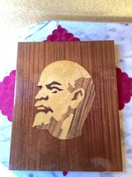 LENIN intarziás falikép 43x35 cm.