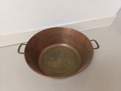 Antik habüst patinás vörösréz réz hab üst konyhai edény eszköz 366 6445